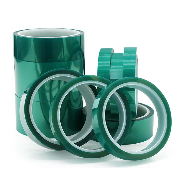 Green Single Sided Silicone High temperature adhesive tape Polyester high temperature resistant masking tape