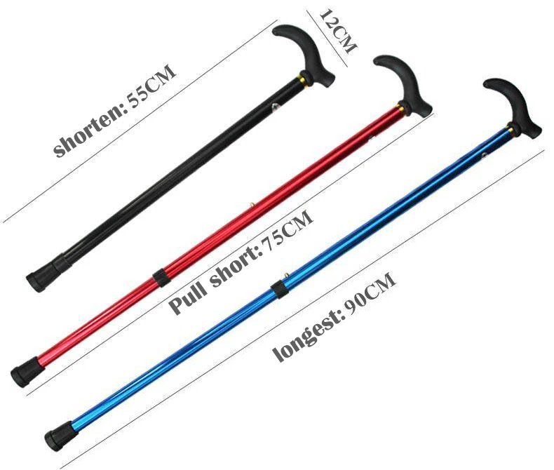 Factory wholesale Aluminum alloy two 6 - speed telescopic cane cheap walking stick climbing stick for old man