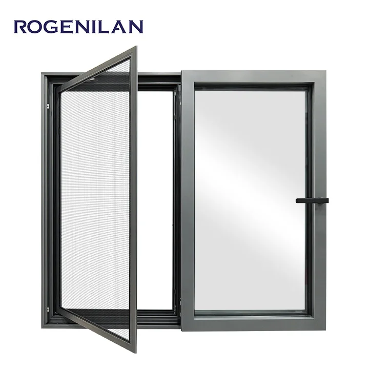 Rogenilan double sliding glass windows sliding large windows double leaf aluminium sliding windows