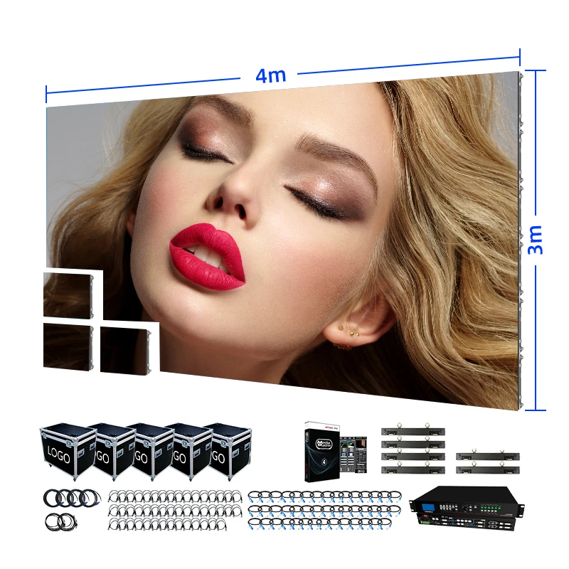 P3 P2 P3.91 P2.6 Indoor Complete LED Wall Full Color Rental HD LED Display Church Stage Backdrop LED Screen 3m X 4m