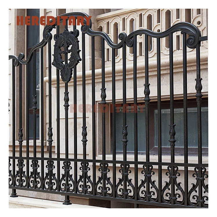 outdoor red antique fencing precisely casted flower metal villa road fence decorations with spear top