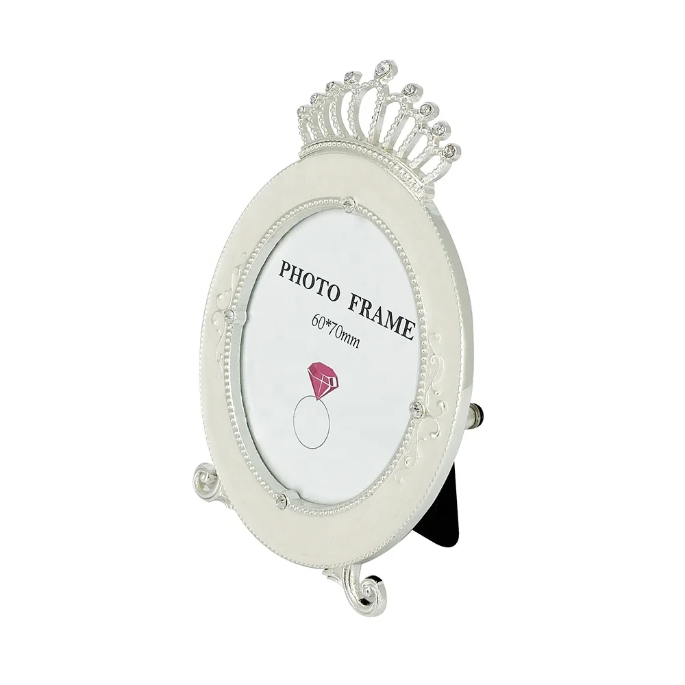 2Pcs Gift Box Crown  Enamel Zinc Alloy Metal Photo Frame For Home Decoration