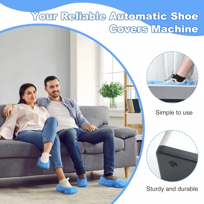 Cheap non-woven shoes distributor shoe covering distributor plastic box shoe covering machine