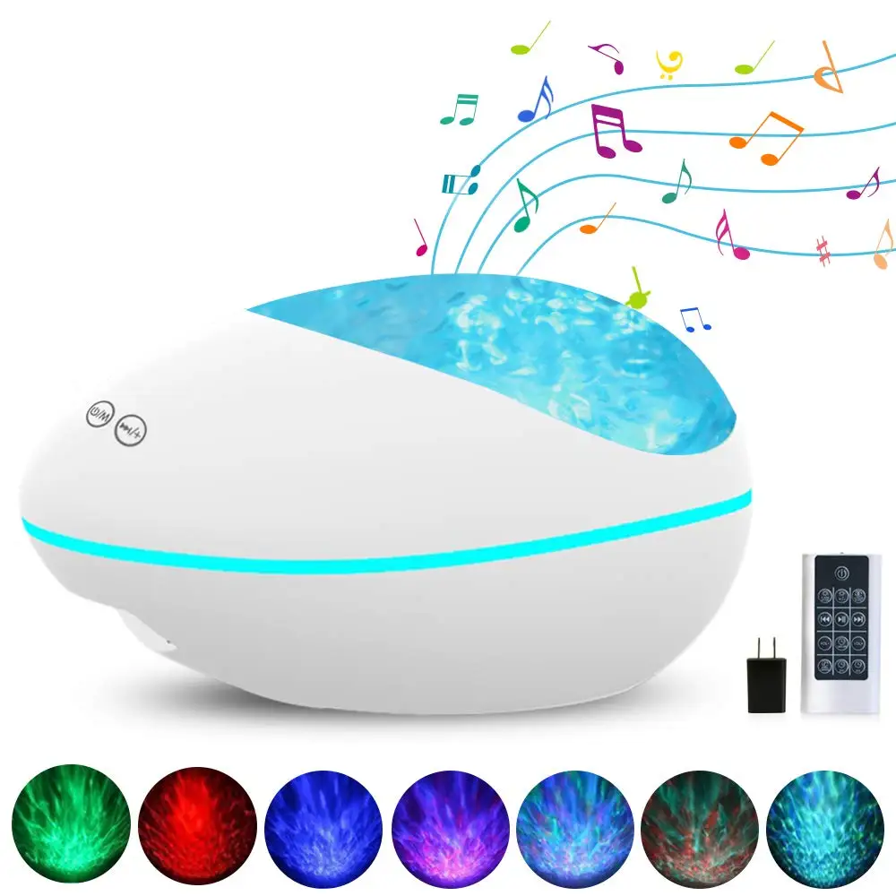 Ocean Wave Projector Night Light Lamp BT Music Player Remote Control Water Wave Led Projector For Baby