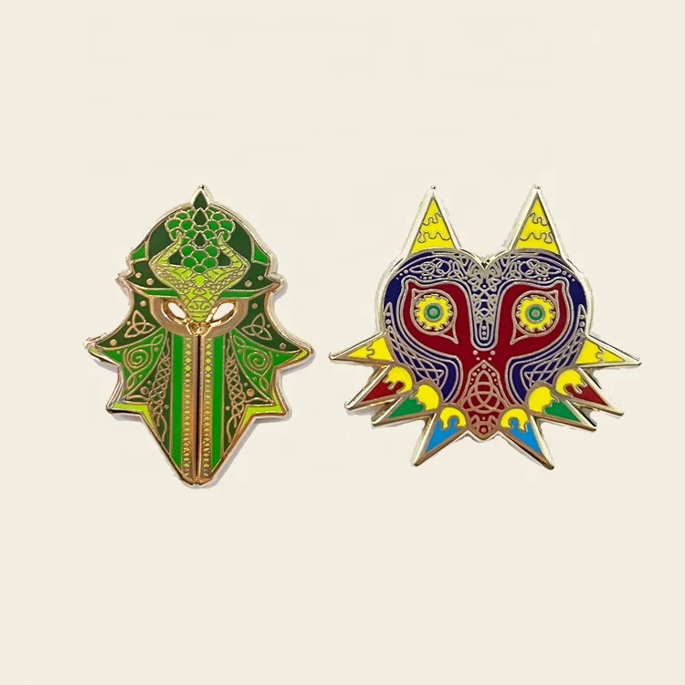 Customized Metal Hat Pins Video Game Theme Colorful Metal Enamel Badge Gold Plating Pin with Backing