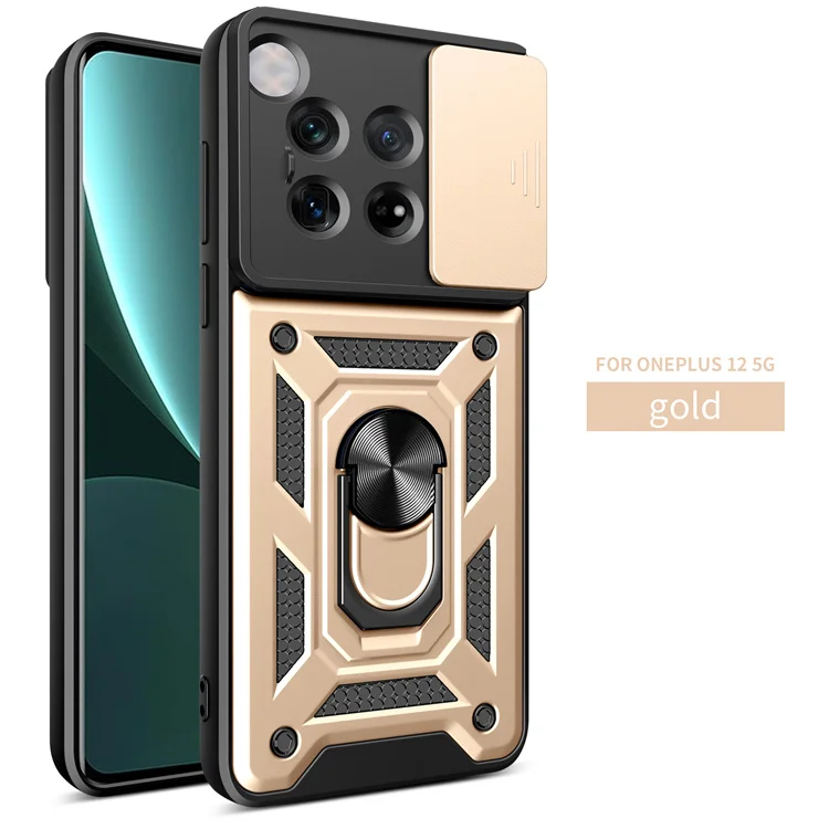 Ring Holder Slide Window Camera Protection Cover Rugged Armor Shockproof Phone Case for OnePlus Nord 4/CE 3 Lite/Ace