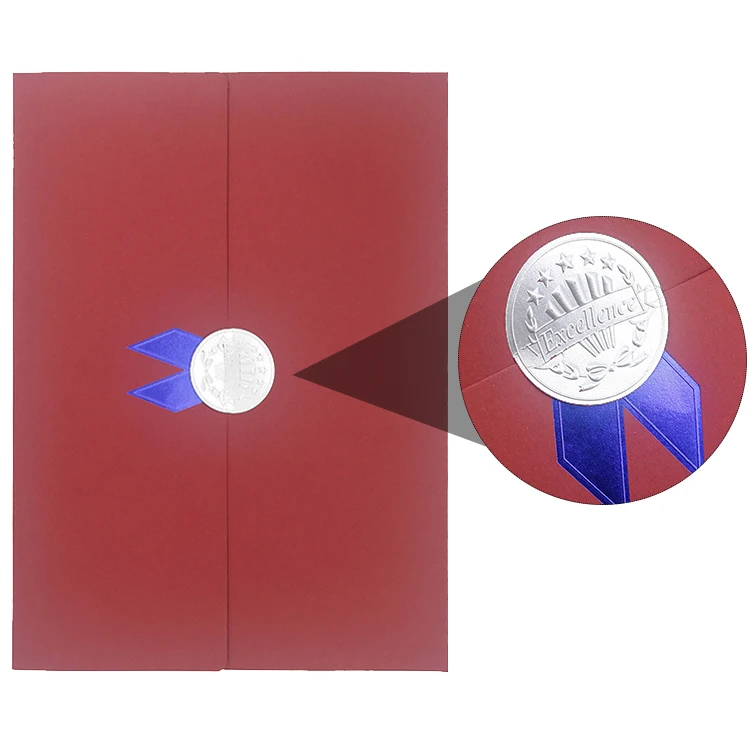 Мондон сделанный на заказ серебряная фольга тройная бумажная папка для дипломов держатель размер письма