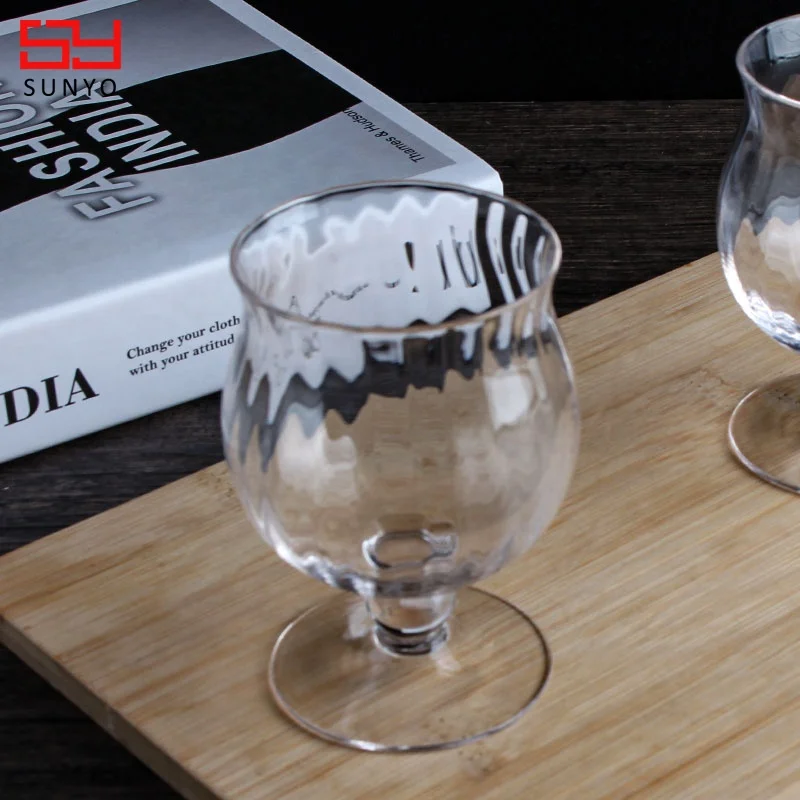Rippled Crystal  Cognac Glasses Set of 2  Premium Crystal Clear Glass, Stylish Brandy Snifters, Cocktail Glass Gift Set