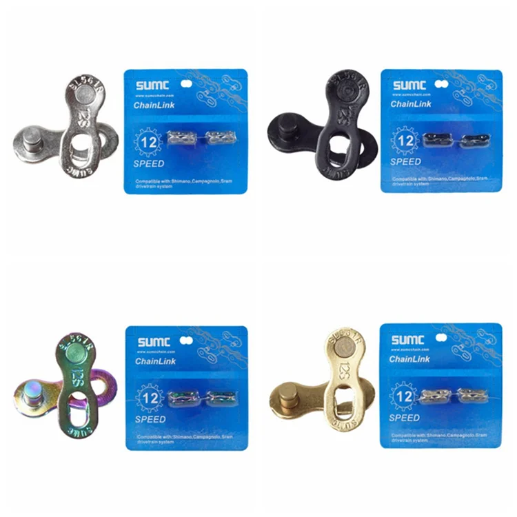 
2 Pair 9/10/11/12 Speed Colorful Bicycle Chain Link Connector Quick Links Mountain Bike Joints Magic Buttons 