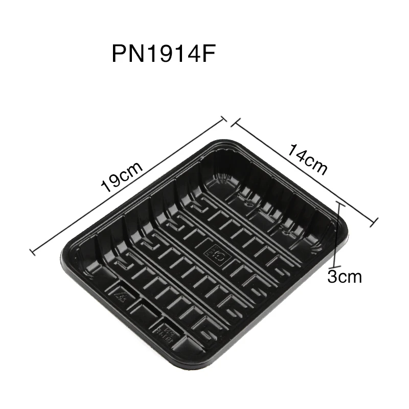 Hot sale Black PP material frozen meat plastic trays Disposable thickened packaging for meat display tray