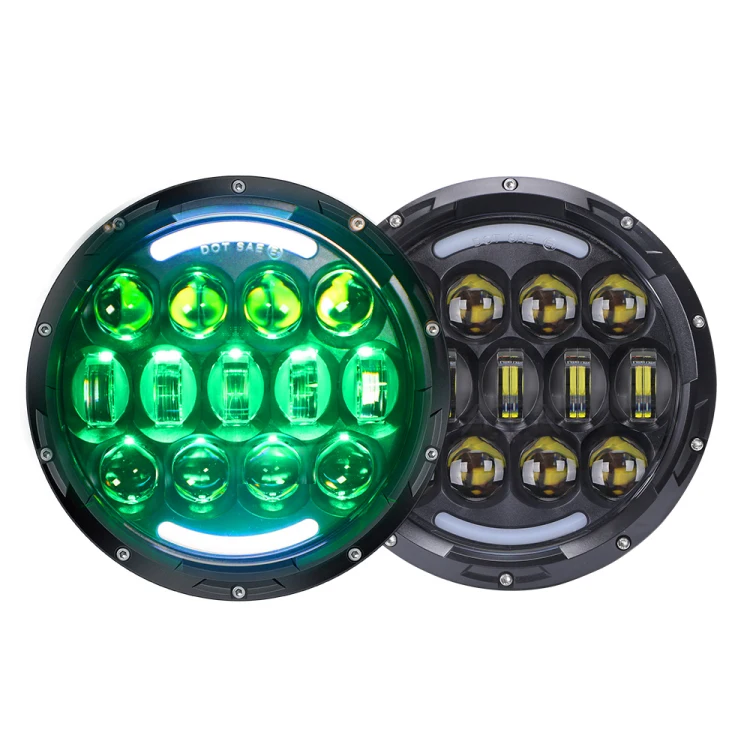 
 H4 plug SUV light for jeep led headlight 7 inch 105W RGB lights for Harley motorcycle modified  