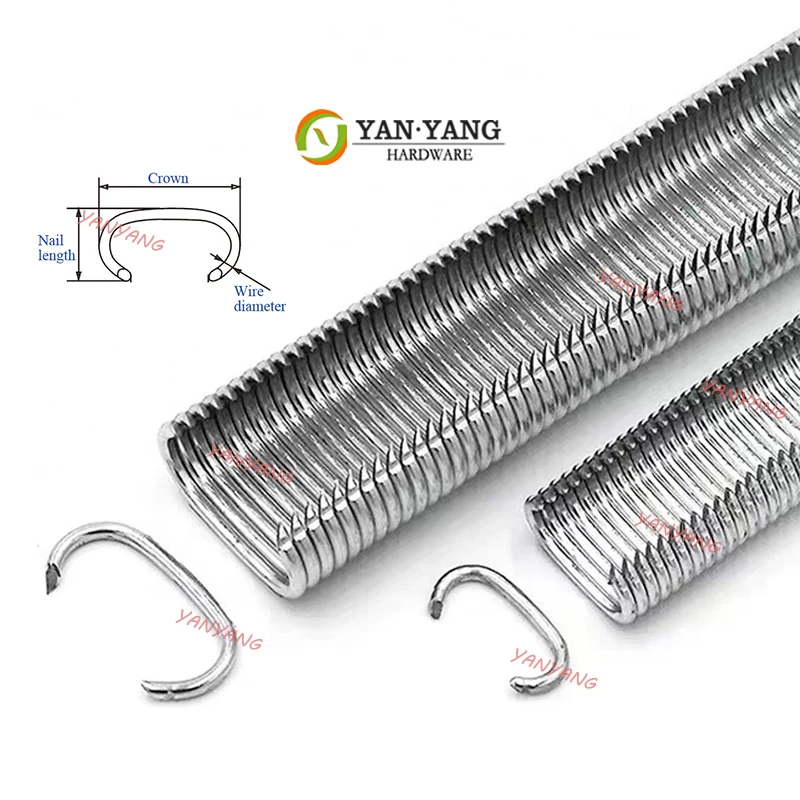 Yanyang industrial staples galvanized steel cage fixing clips hog ring C ring loose nails