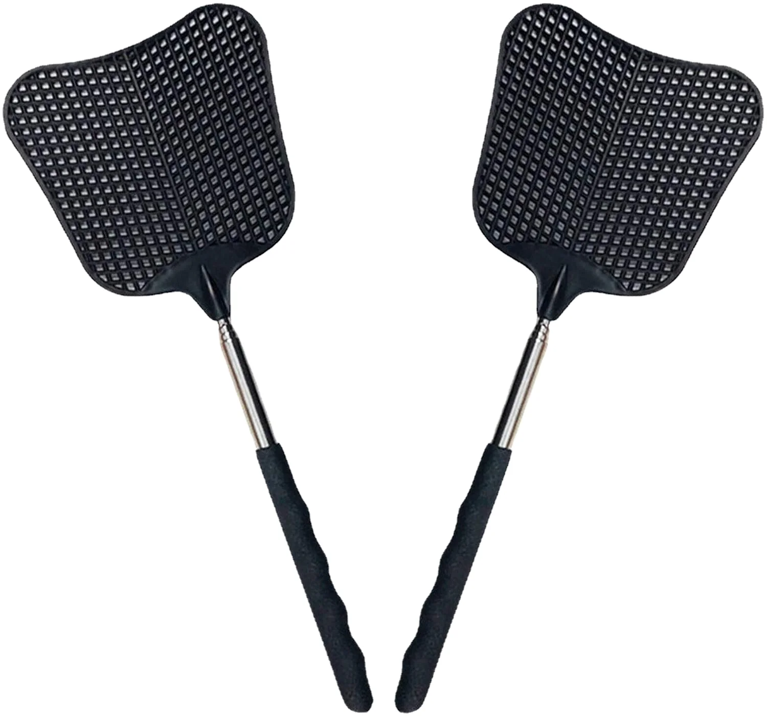 Foxany Telescopic Fly Swatters, Durable Plastic Swatter Heavy Duty Set, swatter with Stainless Steel Handle for Indoor\/Outdoor\
