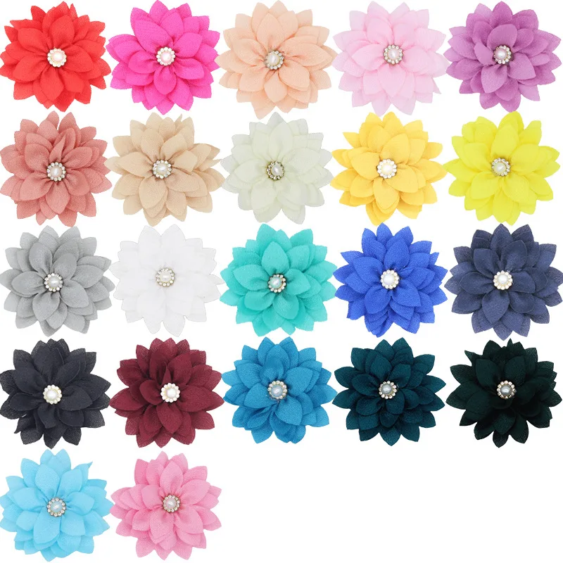 New Arrival Barerres 4.5" Solid Fabric Waffle Hair Bows Without Hair Clip For DIY Hair Accessories