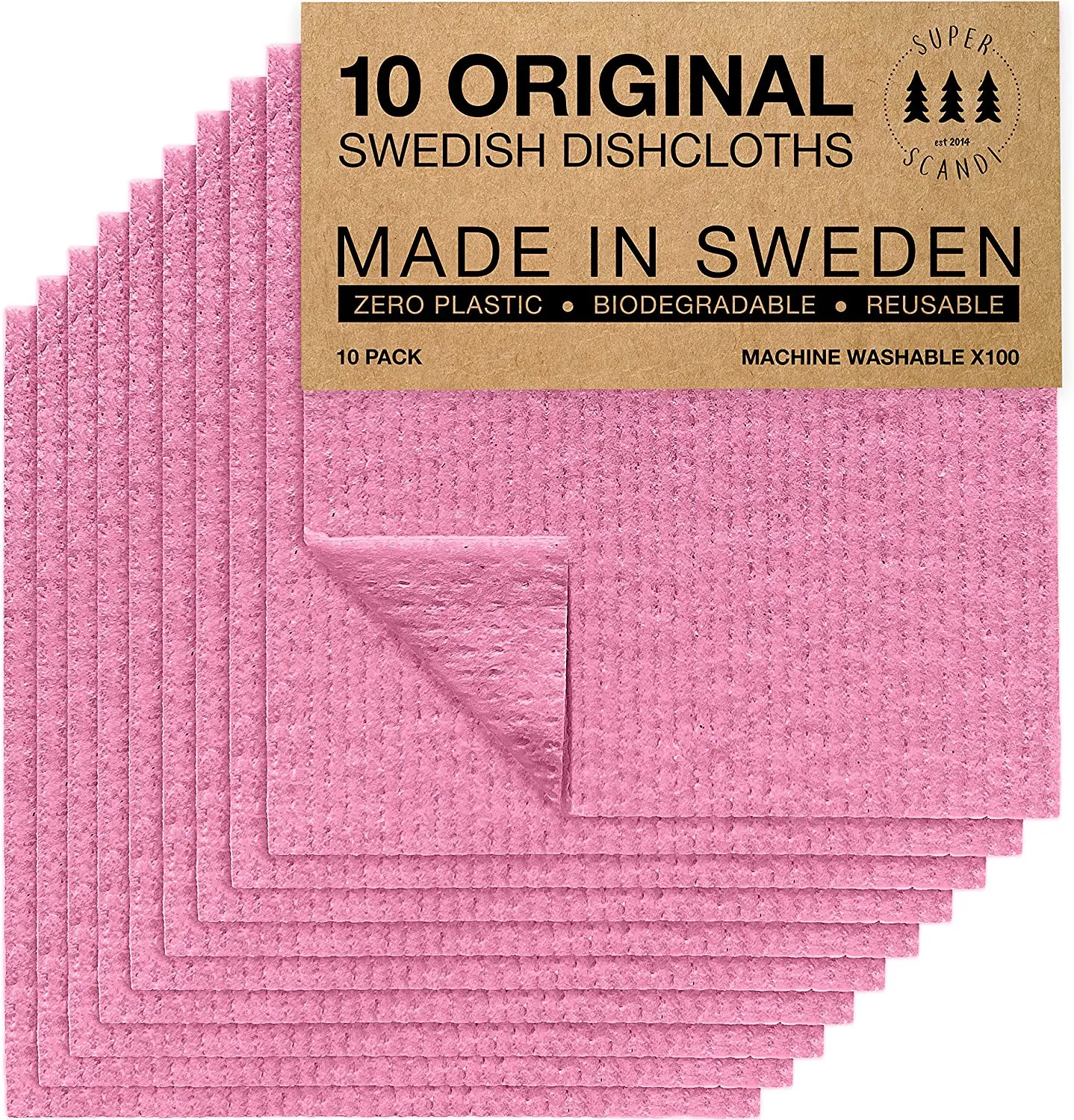Eco-Friendly Reusable Cleaning Cloths Multicolor Swedish Dishcloths Cellulose Sponge Cloths for Kitchen