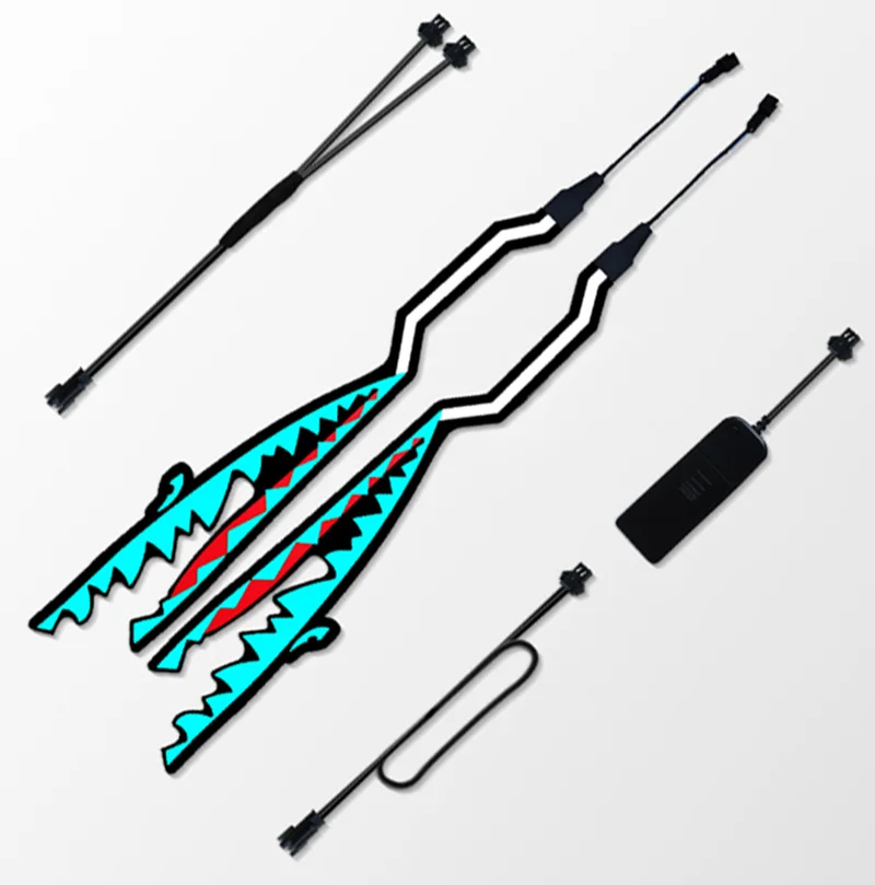 Светильник для мотоциклетного шлема EL, наклейки для шлема холодного света, предупреждающий мигающий сигнал для ночной езды, полосатая наклейка, лампа