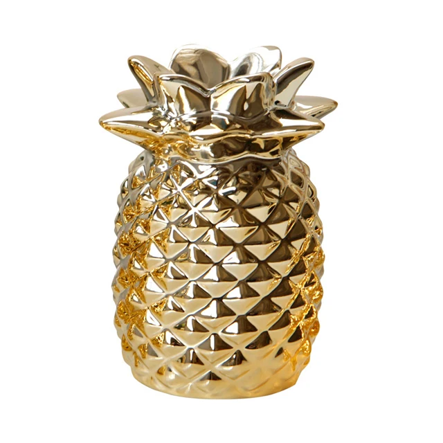 Creative European Golden Ceramic Pineapple Decoration Table Decoration Home Decor