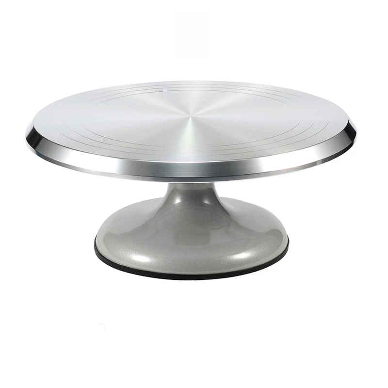 Silver Rotating Aluminium Alloy Cake Turntable Non-Slip Silicone Cast iron Base Multicolor Cake Stand For Bakery KItchenware