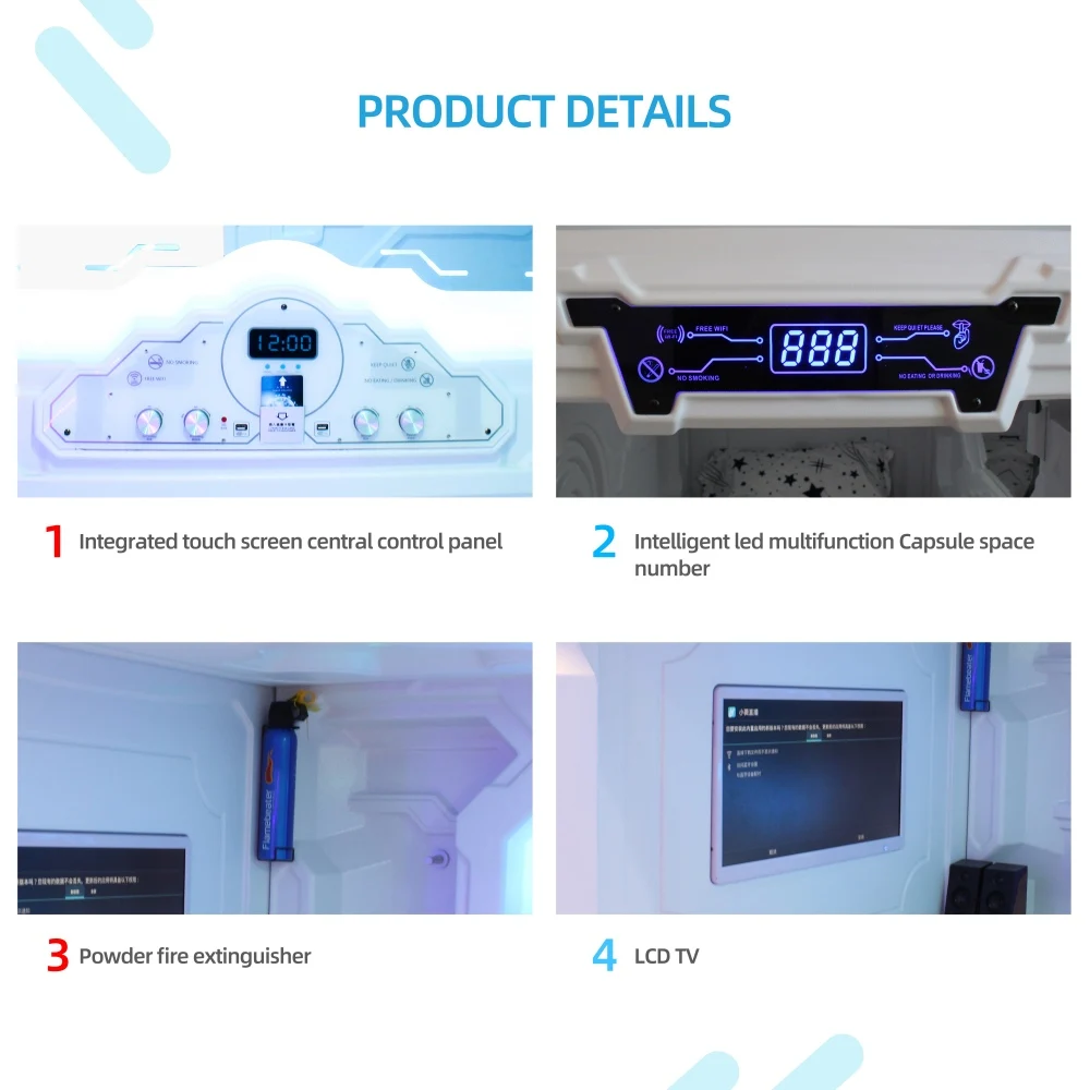 
WIMI Cheap Newest Soundproof Capsule Hotel Unique Sleeping Pod Capsule Luxury Space Capsule Hotel Made From China 