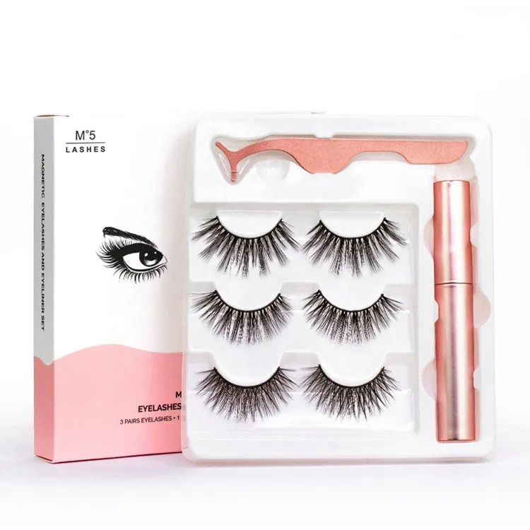  wholesale 3d mink lashes custom luxury 3 pair eyelashes packaging