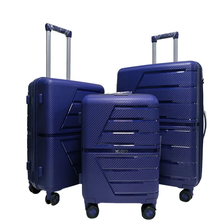 Прямая продажа с завода, чемодан с логотипом на заказ, 3 шт., 1 комплект, чемодан из ПП, чемодан с замком TSA, наборы чемоданов на колесиках для путешествий