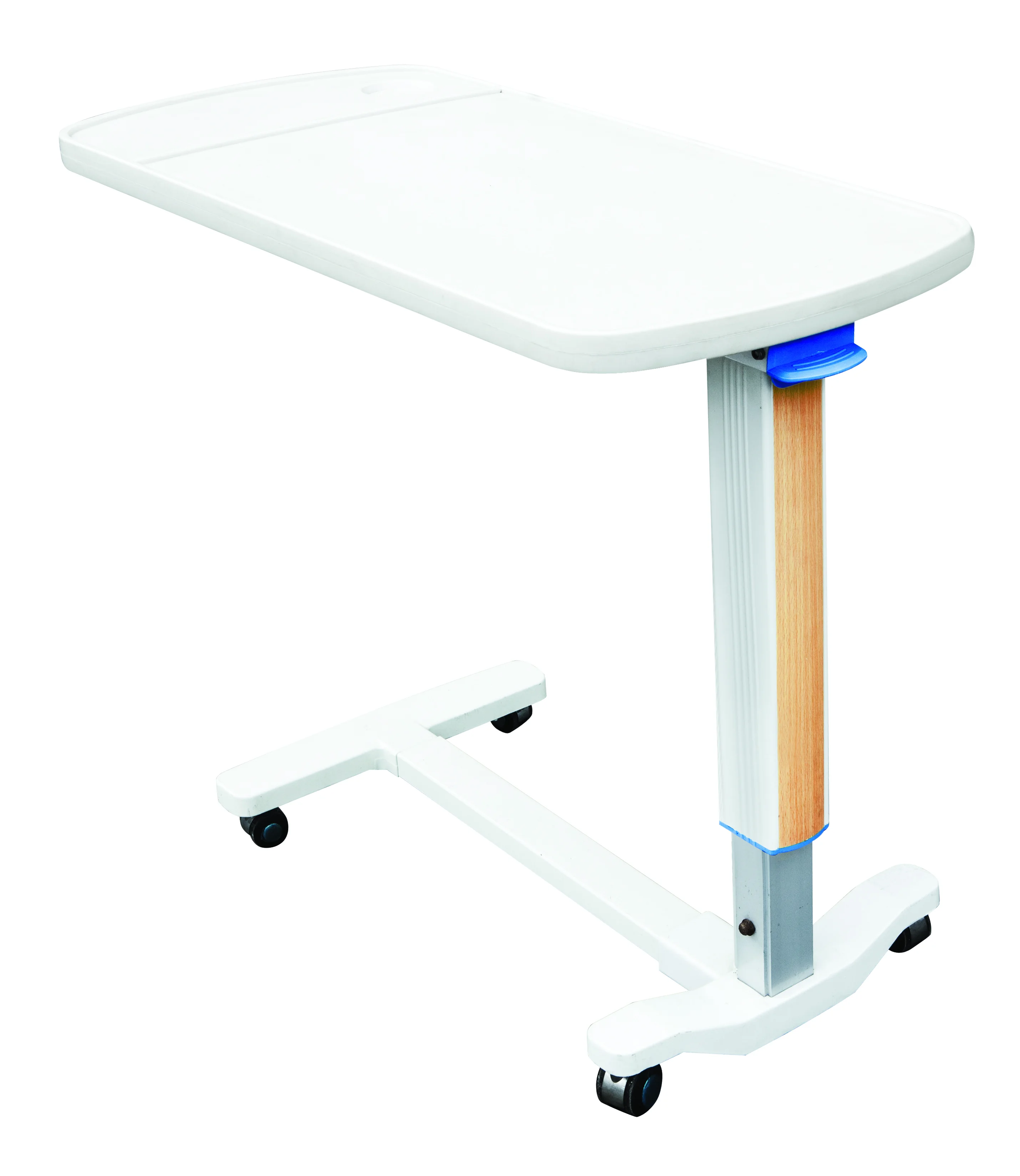 Height Adjustable Hospital Moving Bedside Overbed Table For Patient