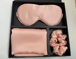 amazon hot sales Wholesale Custom Logo Printing 16mm 19mm 22mm 100% Pure Silk Pillowcase Gift Set for christmas