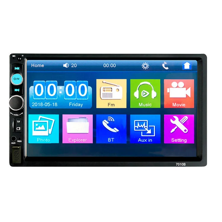 2 Din 7 сенсорный экран FM AUX BT USB мультимедийное автомобильное pioneer bluetooth 7010B MP5 радио пара automovile