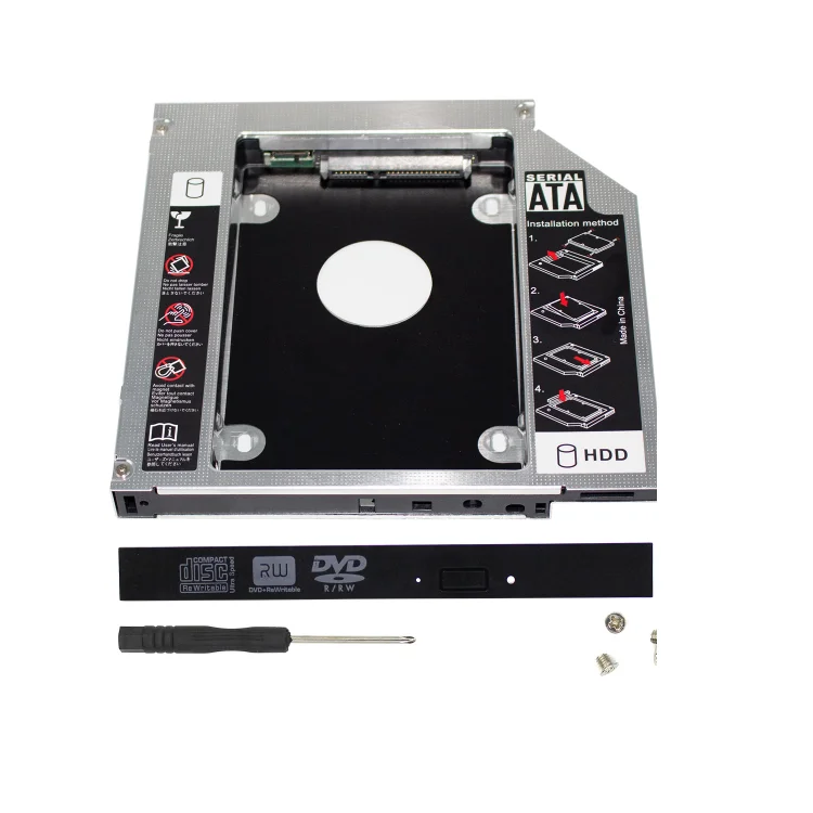 Новый дизайн Алюминиевый 9,0/9,5/12,7 мм 2,5 дюймов 2nd жесткий диск hdd Caddy SATA3.0 SSD кронштейн адаптер второй hdd caddy для ноутбука