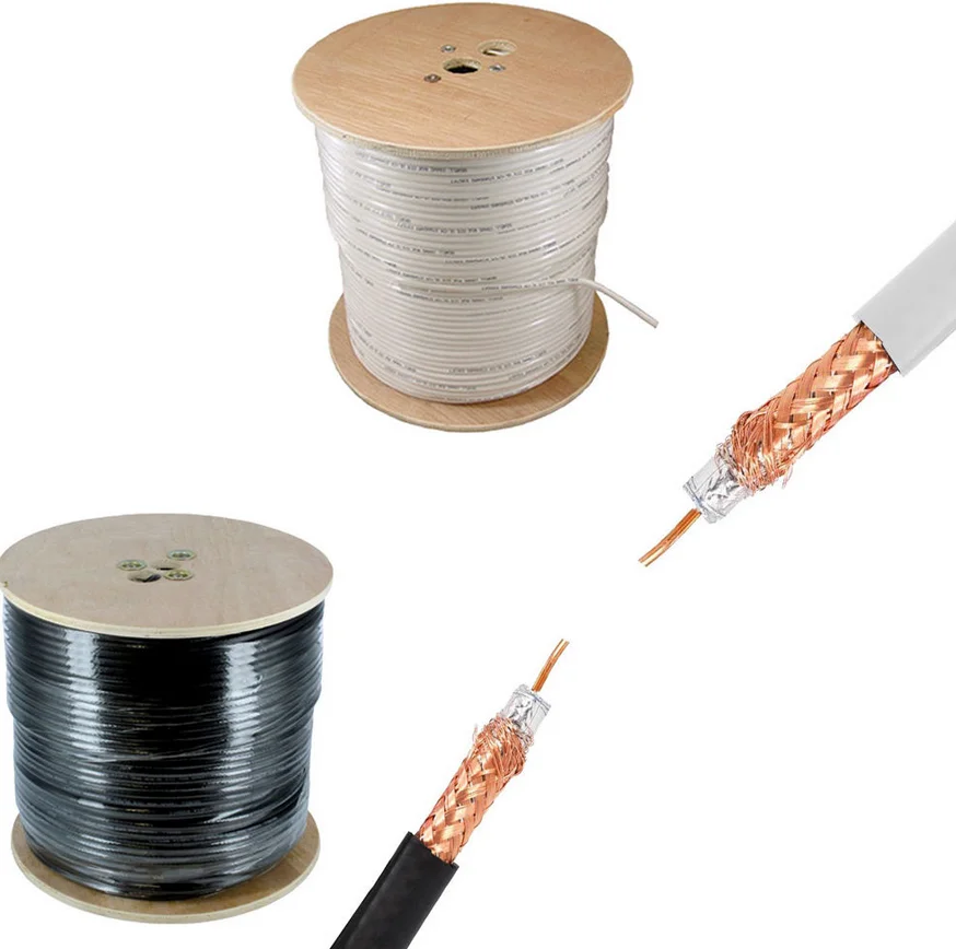 China Factory Direct Supply RG6 With Power Security  Camera Cable CCTV Coaxial RG6+2DC 305m