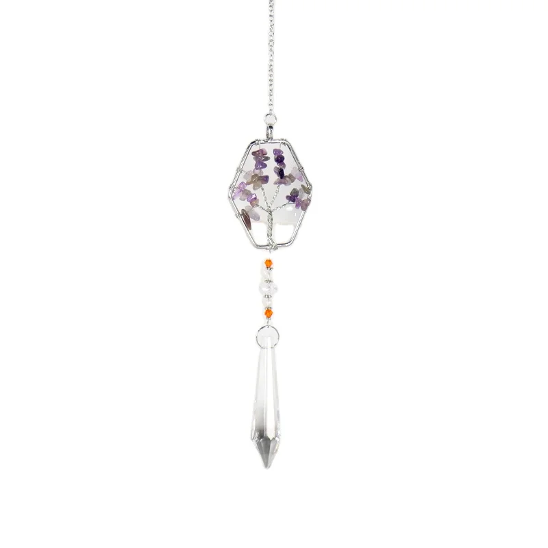 Wholesale SunCatcher Natural Healing Stones Custom Crystal Gravel Amethyst Dream Catcher