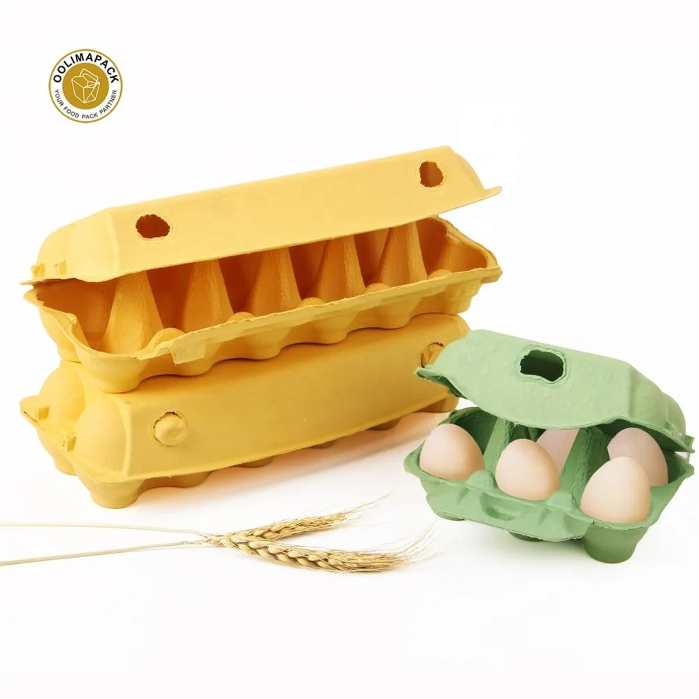 Eco-friendly colored useful pulp paper egg chicken 6/12 eggs box packaging for sale