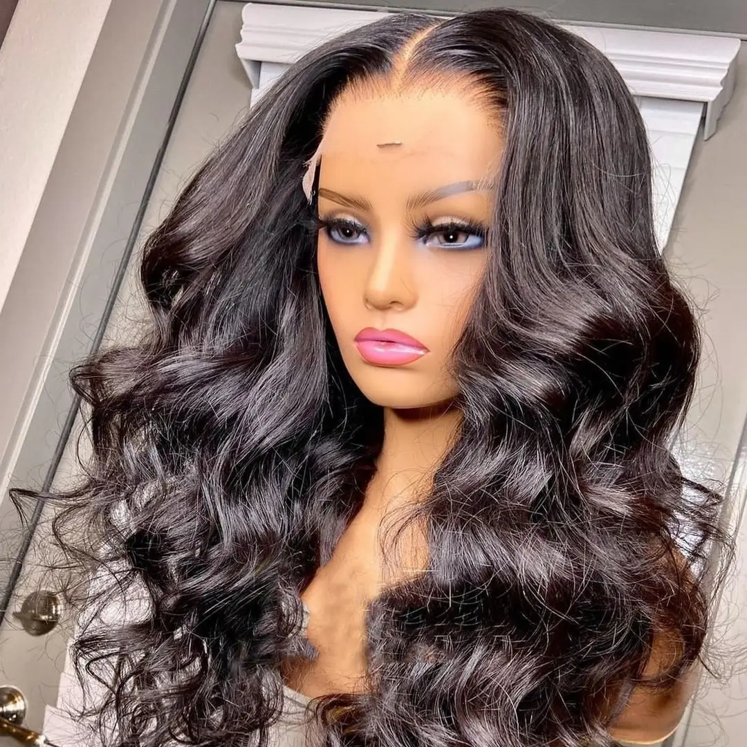 360 HD Lace Frontal Wig 13x6 Transparent Lace Wig Human Hair 30Inch Bone Straight Brazilian Remy Human Hair Wigs For Women