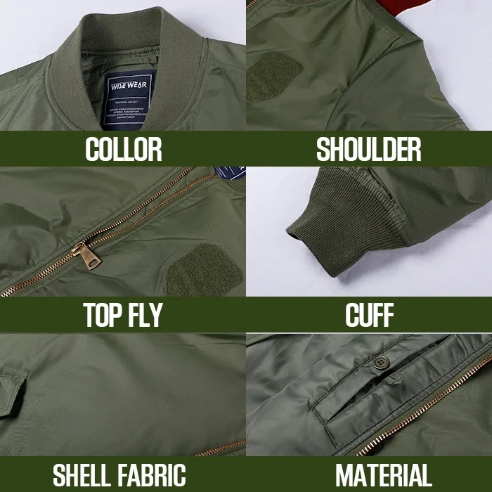 AA006 Mens Military Bomber Jackets Army Pilot Coat Varsity Baseball Jackets Cargo Outerwear Air Force Pilot Tactical Coat