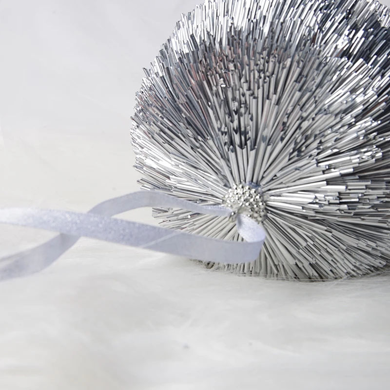 Hot selling Silver 15cm Christmas ball Ornaments for Christmas tree hanging ornaments