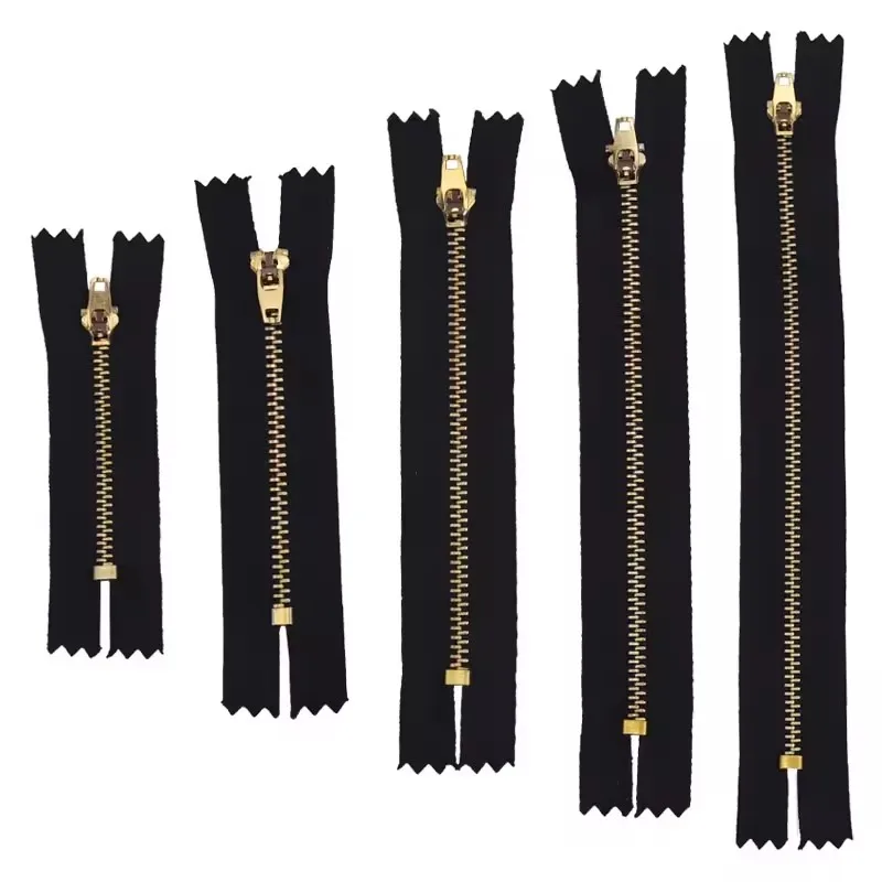 4.5YG Jeans golden teeth metal zip3# black zipper tape denim zipper with YG zipper pull