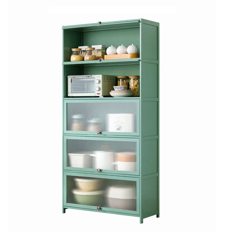 Multi-layer Home Dining Side Bamboo Cabinet Rack Floor-to-ceiling Kitchen Cupboard Seasoning Storage Shelf
