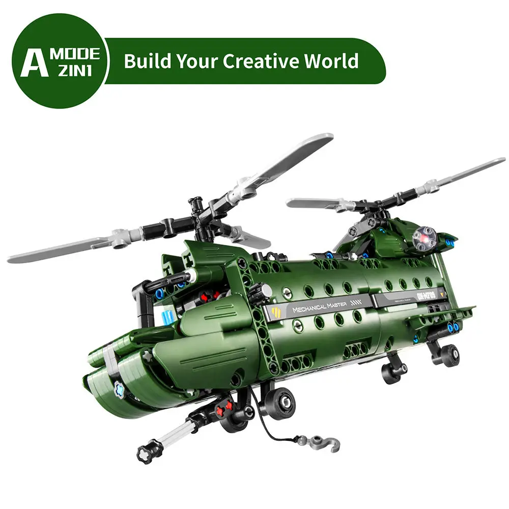 IM.Master Technical Creative Military Helicopter Model Bricks Stem Kit Air Force Weapon Toys For Kids Gifts Building Blocks Sets