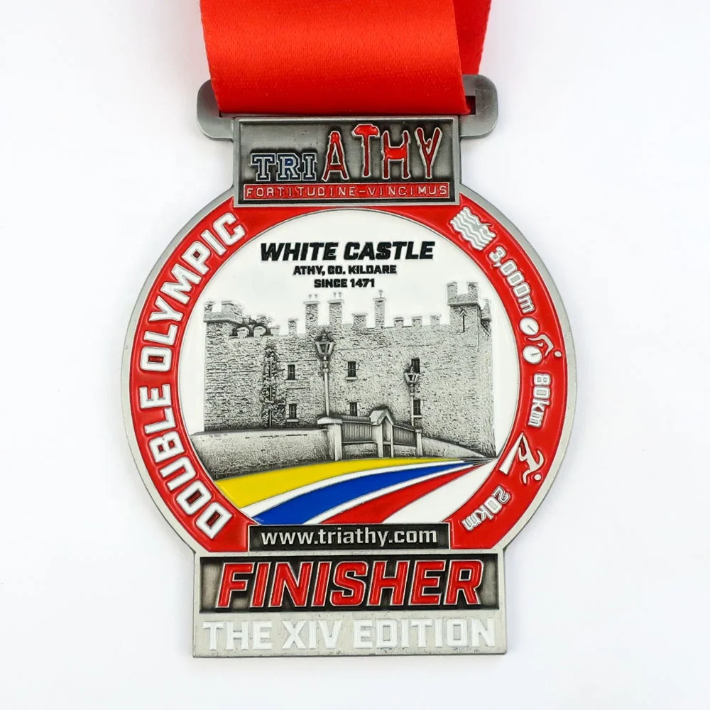 custom wholesale 3D die cast cycling mountain bike bicycle race sport award medal