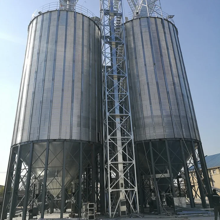 hopper bottom silo made by Fumtun for wheat storage