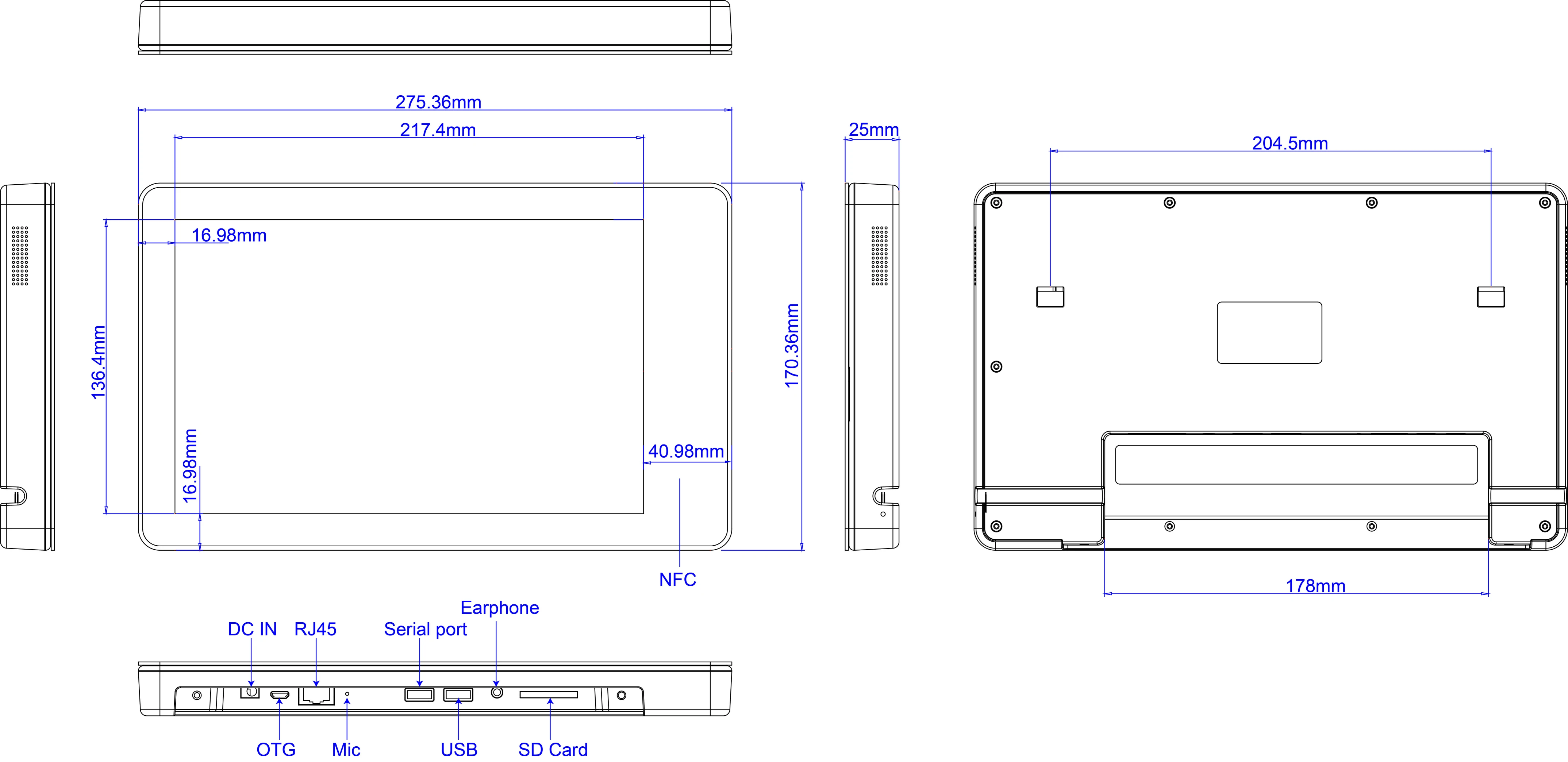 Wholesale Price 10.1 inch Android Tablet with Light Bar Surrounding for Business