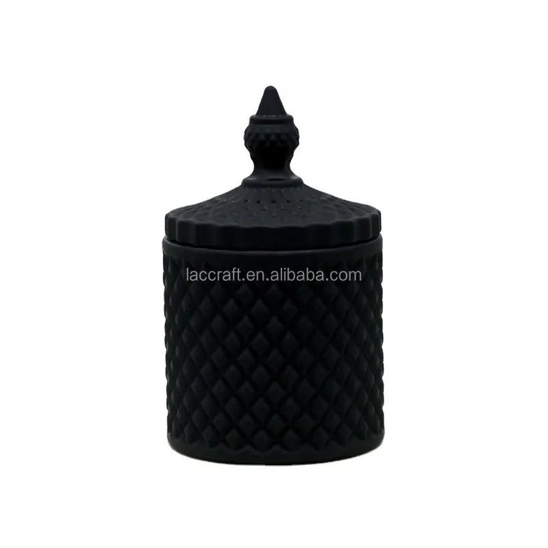 Luxury Black and White Classical Style Customizable Glass Candle Jars Transparent Old Fashioned Glass Cup