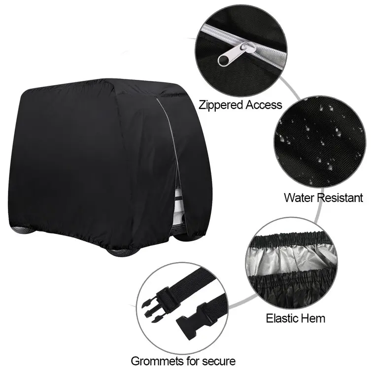 Ningyi Customized 200D Waterproof Golf Cart Cover 2-seater 4-seater 6-seater Golf Cart Rain Cover UV Protec