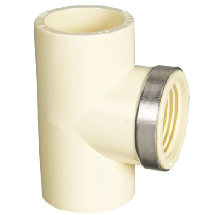 ERA Din Standard CPVC Fitting Equal Female Thread Tee  With Steel Ring cpvc fittings elbow tee adaptor