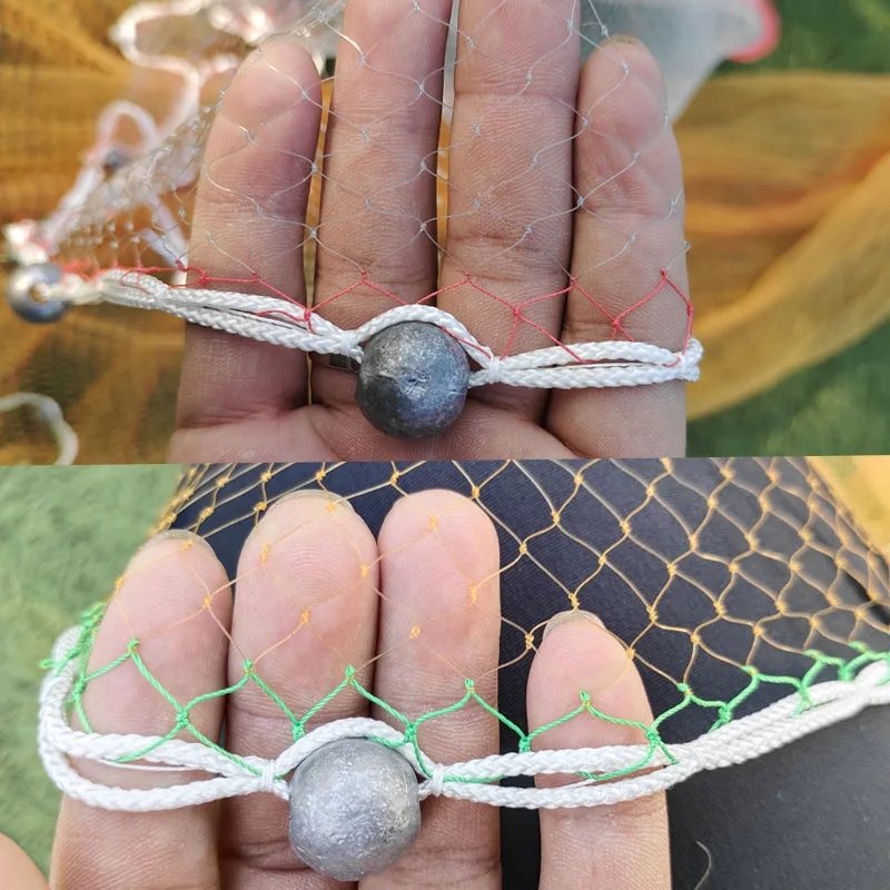 Professional Japanese Nylon Fishing Net High Quality Cast Net with Double Knot Olive Sink Lead Large Bottom Pocket Net