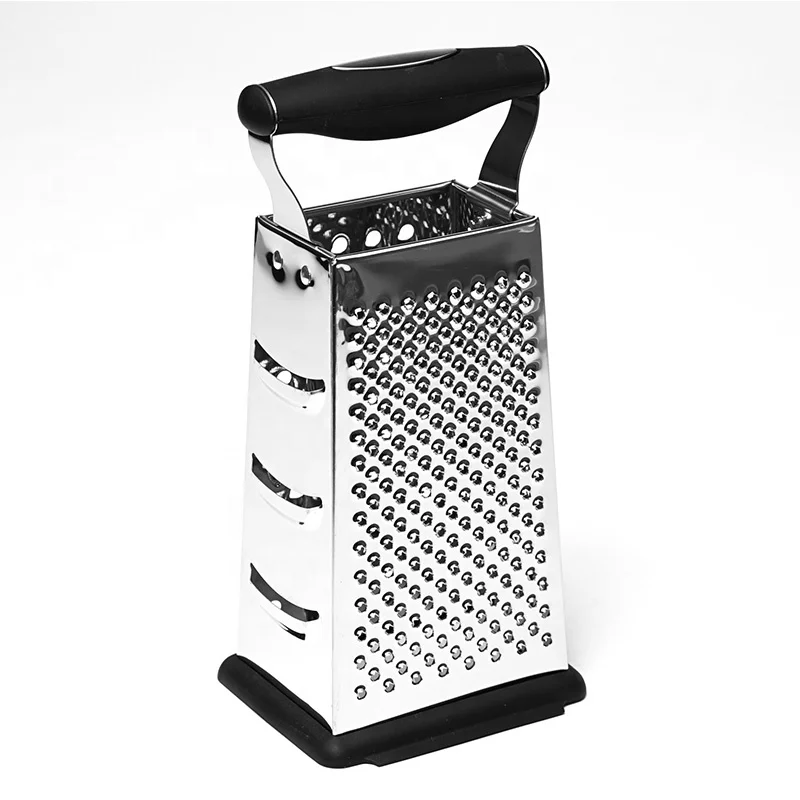 
Kitchen Accessories Stainless Steel 4 Sided Cheese Carrot Potato Grater With TPR Handle 