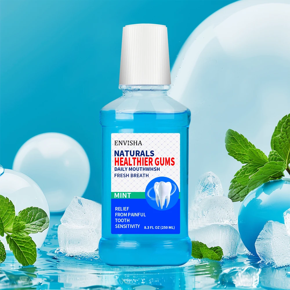 Wholesale Alcohol Free Blue Mint Flavor Deep Clean Mouthwash Mouth Strengthens Teeth Fresh Breath Mouthwash
