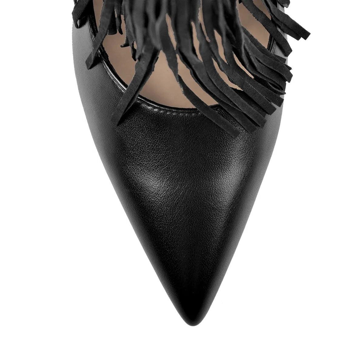Fringe Pointed Toe Stiletto Synthetic High Heels Shoes Ankle Pumps women shoes