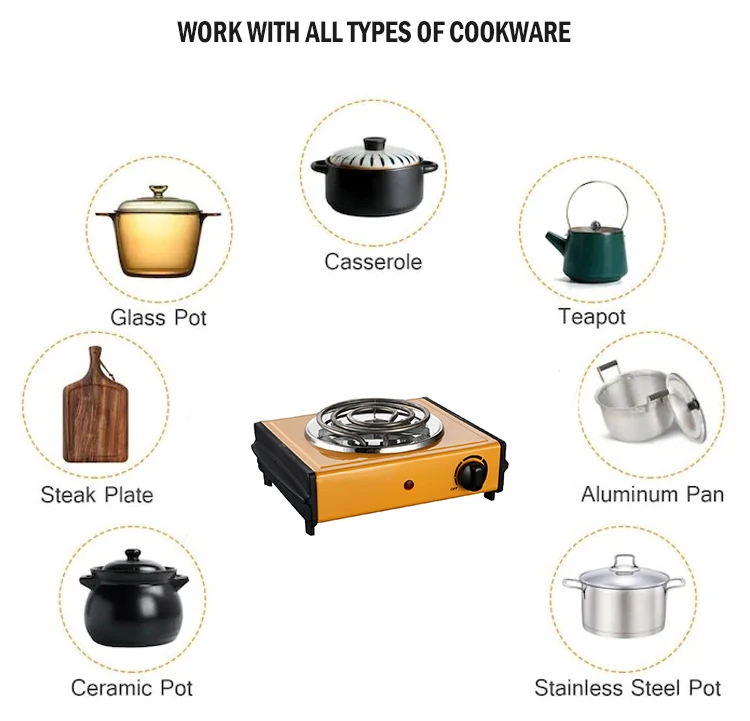 Hot selling induction electric hot stove electric heating single burner hot plate coil VDE plug for electric cooking stove