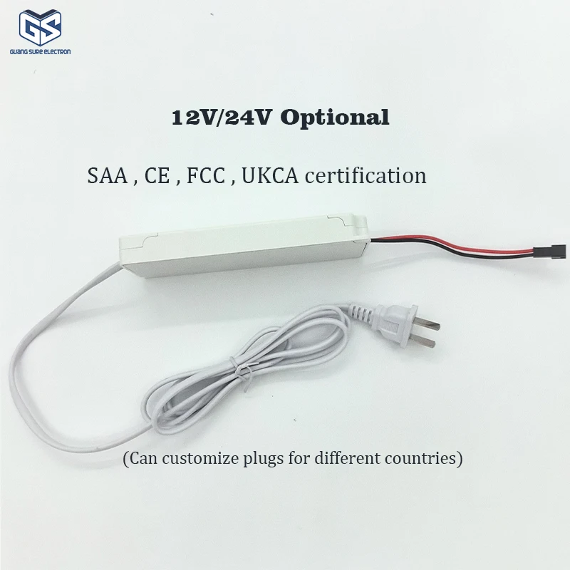 Sufficient Power 48W 12V/24V LED Strips Lighting Driver Switching Power Supply for Bathroom Mirror/ Mirror Cabinet